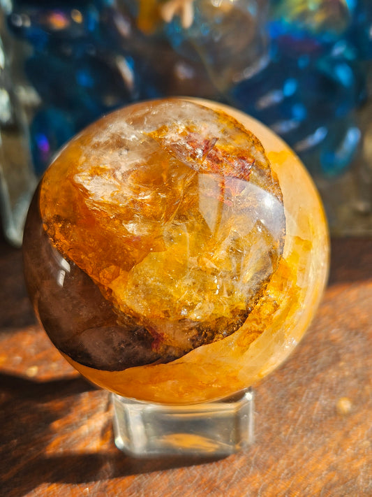 Golden Healer Fire Quartz Sphere C with Asterism
