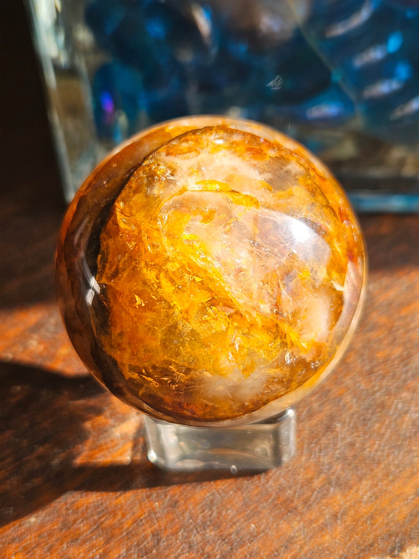 Golden Healer Fire Quartz Sphere B with Asterism