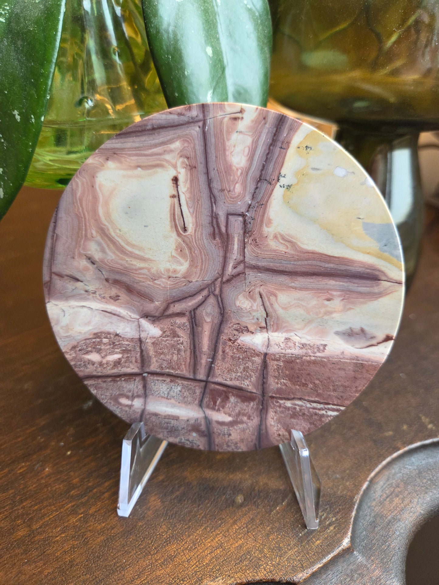 Jasper Picture Pink Round Slab A