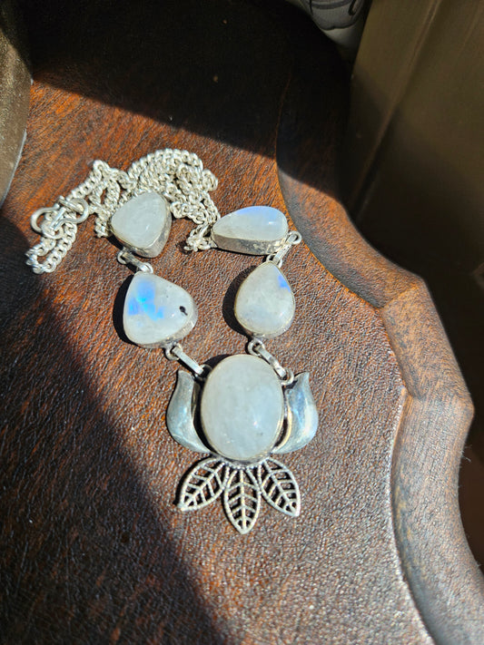 Rainbow Moonstone Necklace