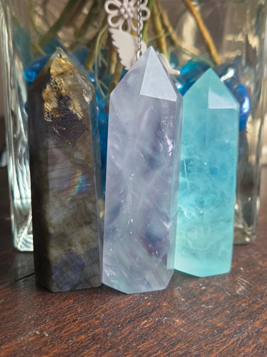 Bundle 20- Rainbow Fluorite, Labradorite, Baja Blast Fluorite