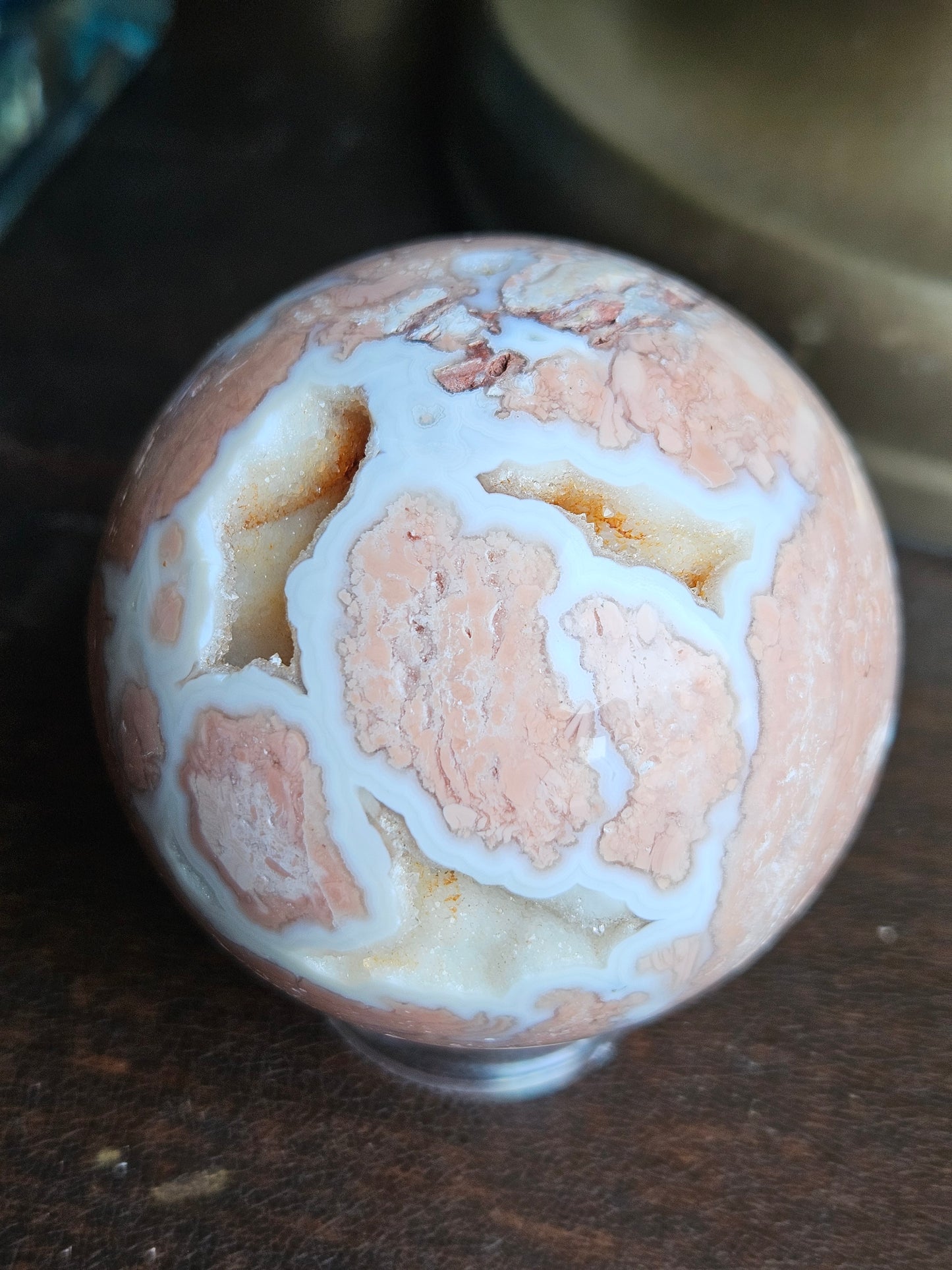 Pink Cotton Candy Agate Sphere B