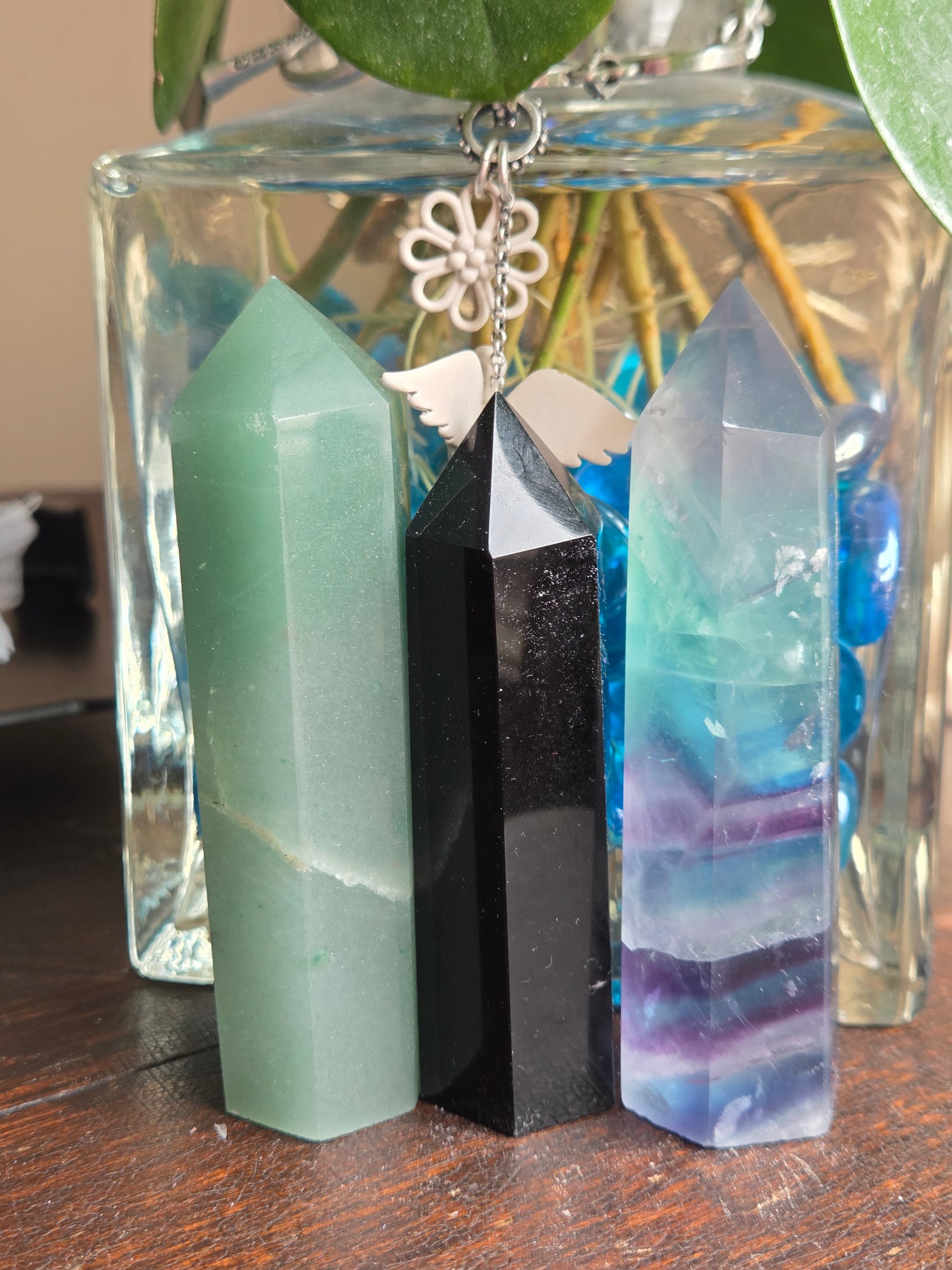 Bundle 5- Black Obsidian, Rainbow Fluorite, Green Aventurine