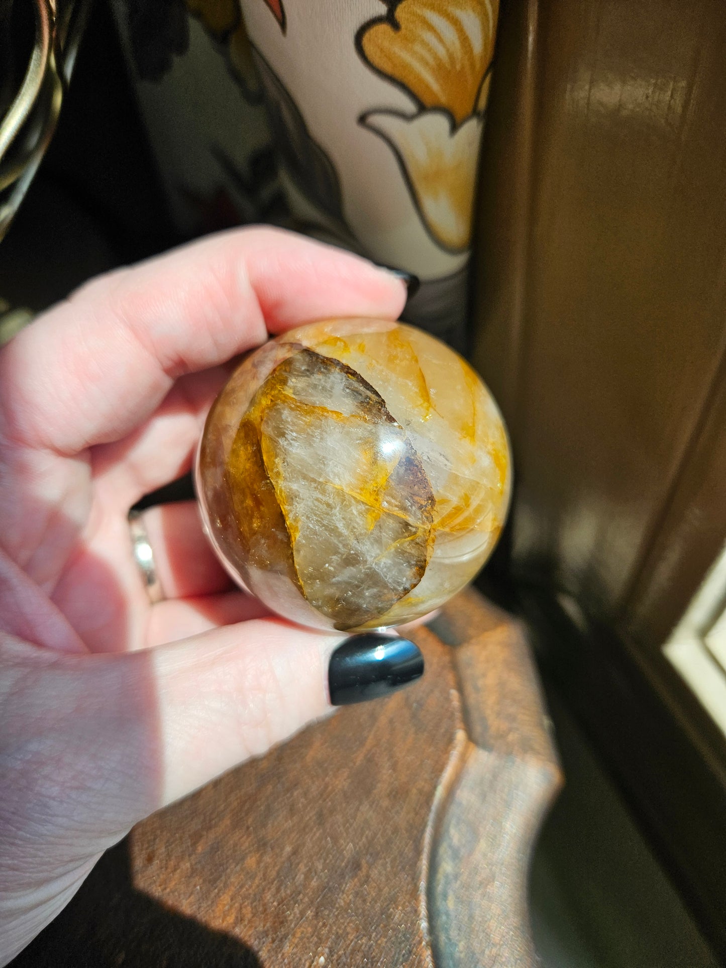 Golden Healer Fire Quartz Sphere B with Asterism